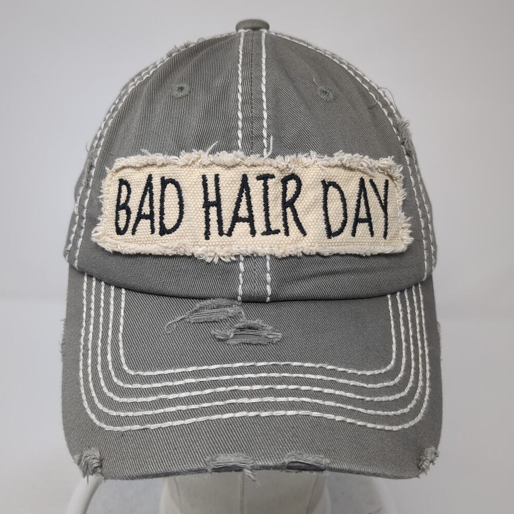 Bad Hair Day Baseball Cap Gray One Size Adjustable Distressed Kb Ethos Vintage View 2